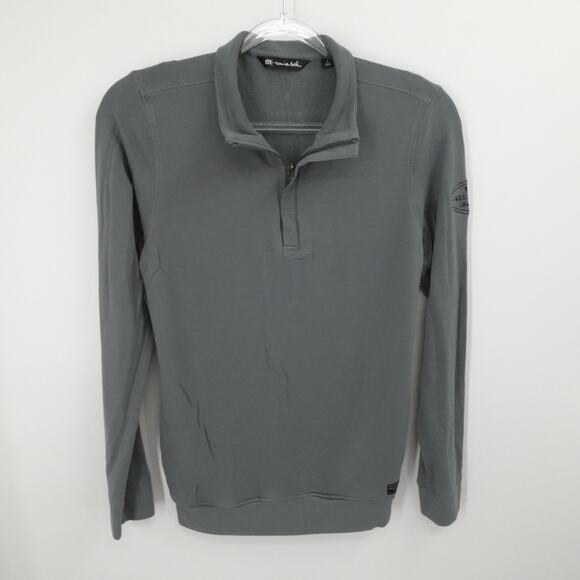 Travis Mathew Sweater Mens Small Gray 1/4 Zip Lightweight Kedler Classic Golf - Picture 1 of 14